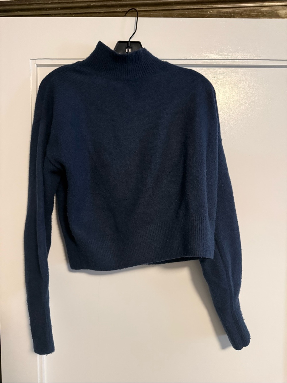 & Other Stories Navy Mock Neck Sweater
